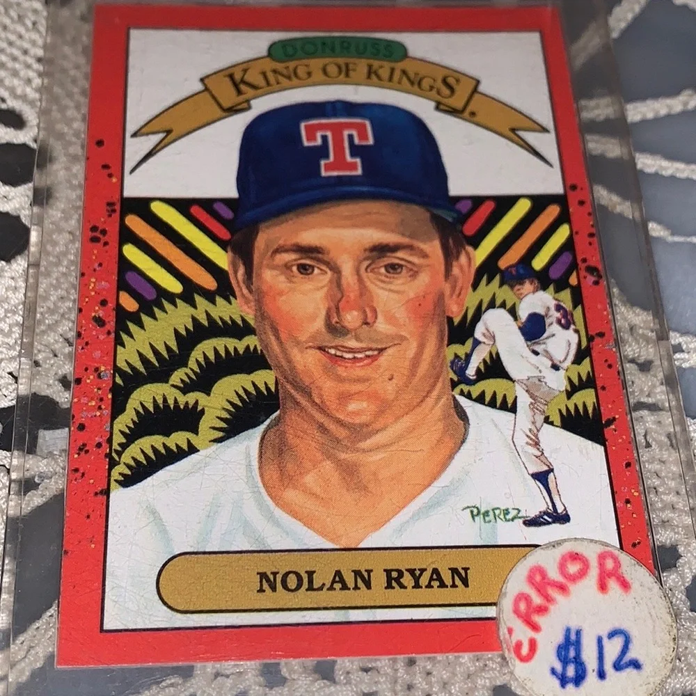 1989 Donruss Nolan Ryan Baseball Card marked by last owner “error”